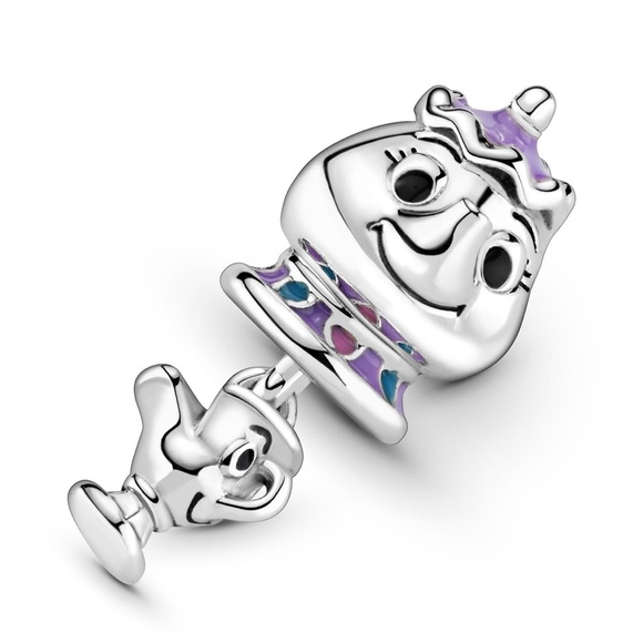 NWOT Disney, Beauty and the Beast Mrs. Potts and Chip Dangle Charm Silver 925 - Picture 6 of 14